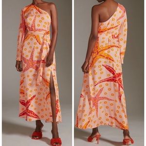 Anthropologie x Farm Rio One-Shoulder Starfish Maxi Dress